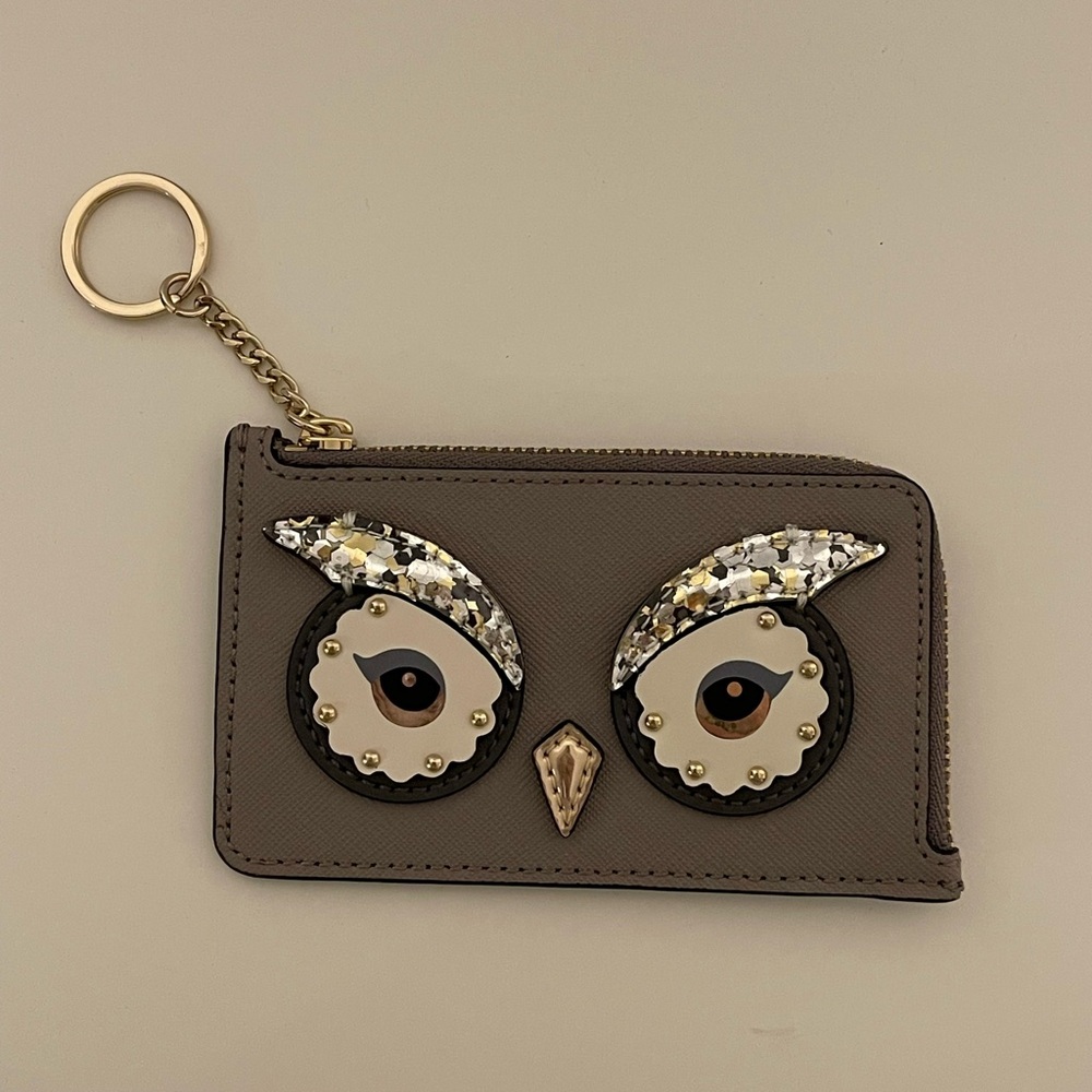 Kate Spade Owl Poppy Star Bright Cityscape Keychain Cardholder Wallet - Picture 3 of 5